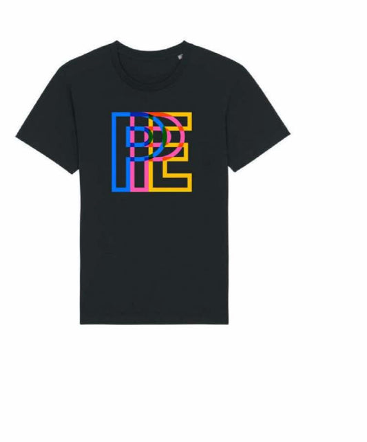 Čierne tričko UNISEX linky PPE